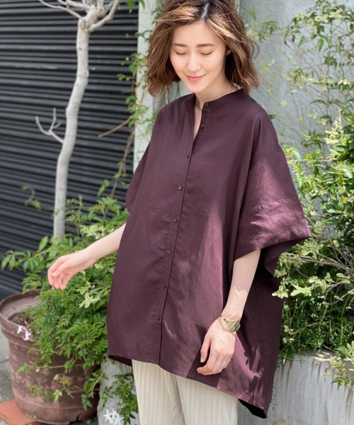 A part by（アパートバイ）の「CoスタンドルーズシャツSS　911949（シャツ/ブラウス・レディース・オフホワイト/ブラウン/ブルー系その他4/イエロー系その他4・FREE）」の10枚目の写真