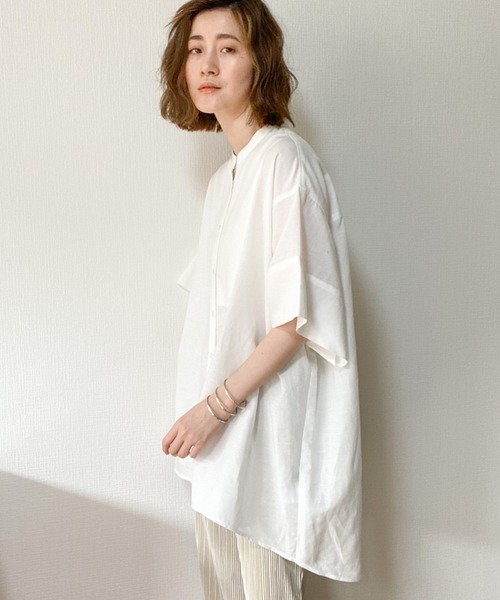 A part by（アパートバイ）の「CoスタンドルーズシャツSS　911949（シャツ/ブラウス・レディース・オフホワイト/ブラウン/ブルー系その他4/イエロー系その他4・FREE）」の7枚目の写真