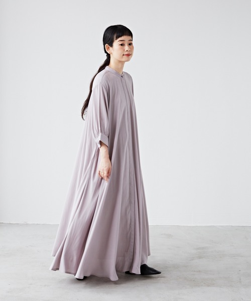 Libra Cue(リブラ キュー)の「Libra ボリュームマキシワンピース(ワンピース・レディース・ライトグレー/ベージュ/ネイビー・FREE)」の8枚目の写真