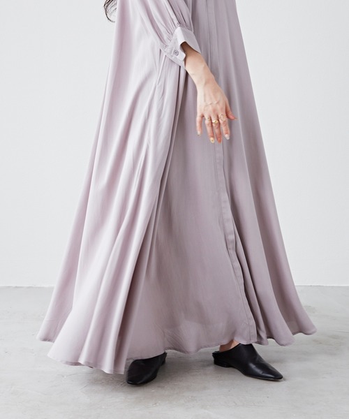 Libra Cue(リブラ キュー)の「Libra ボリュームマキシワンピース(ワンピース・レディース・ライトグレー/ベージュ/ネイビー・FREE)」の17枚目の写真