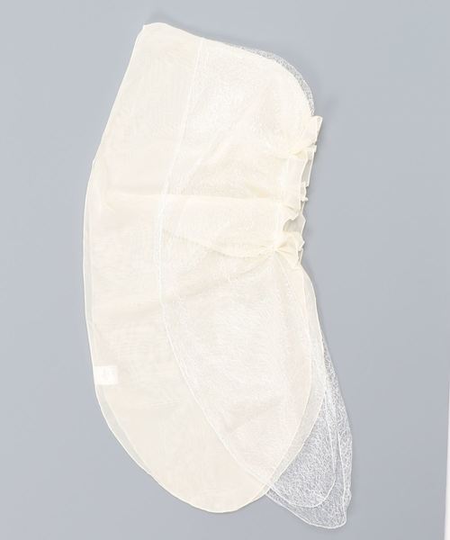 INTERPLANET（インタープラネット）の「パール付きシャイニーレース*シフォンショール（ストール/ショール・レディース・ブラック/ベージュ・FREE）」の2枚目の写真