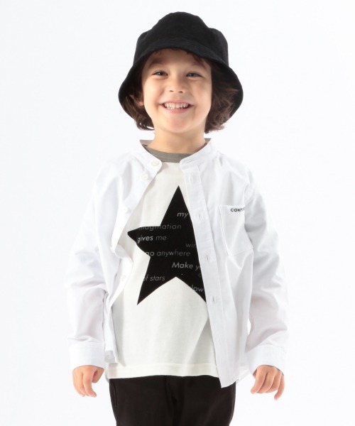 GLOBAL WORK（グローバルワーク）の「【キッズ】バンドカラー刺繍シャツ/888349（シャツ/ブラウス・キッズ・ホワイト/ライトブルー・110cm/100cm/120cm/130cm/140cm）」の2枚目の写真