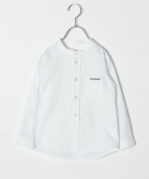 GLOBAL WORK（グローバルワーク）の「【キッズ】バンドカラー刺繍シャツ/888349（シャツ/ブラウス・キッズ・ホワイト/ライトブルー・110cm/100cm/120cm/130cm/140cm）」の3枚目の写真
