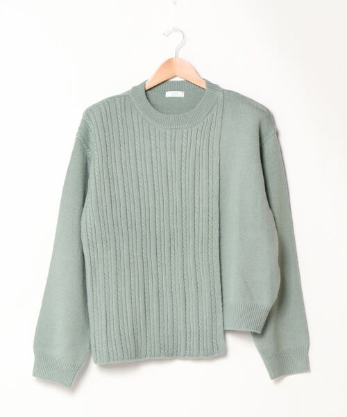 LOWRYS FARM(ローリーズファーム)の「ケーブルレイヤープルオーバーLS 895477(ニット/セーター・レディース・ブラック/ベージュ/グリーン・FREE)」の6枚目の写真