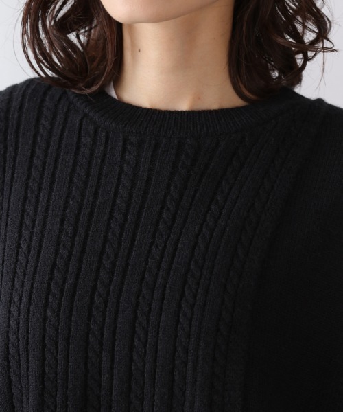 LOWRYS FARM(ローリーズファーム)の「ケーブルレイヤープルオーバーLS 895477(ニット/セーター・レディース・ブラック/ベージュ/グリーン・FREE)」の16枚目の写真