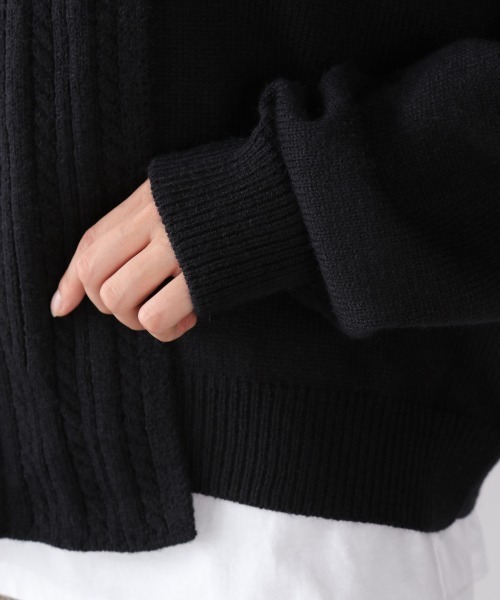 LOWRYS FARM(ローリーズファーム)の「ケーブルレイヤープルオーバーLS 895477(ニット/セーター・レディース・ブラック/ベージュ/グリーン・FREE)」の14枚目の写真