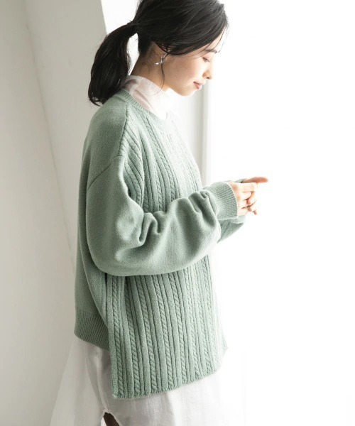 LOWRYS FARM(ローリーズファーム)の「ケーブルレイヤープルオーバーLS 895477(ニット/セーター・レディース・ブラック/ベージュ/グリーン・FREE)」の21枚目の写真