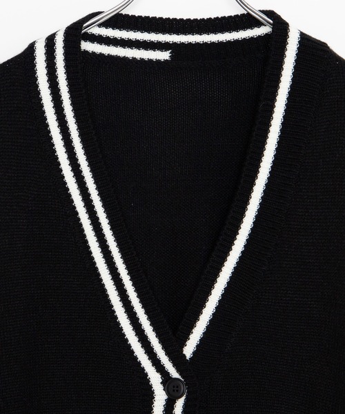 DING（ディング）の「DING/スクールニットカーディガン（カーディガン/ボレロ・レディース・グリーン/ブラック/オフホワイト・FREE）」の14枚目の写真