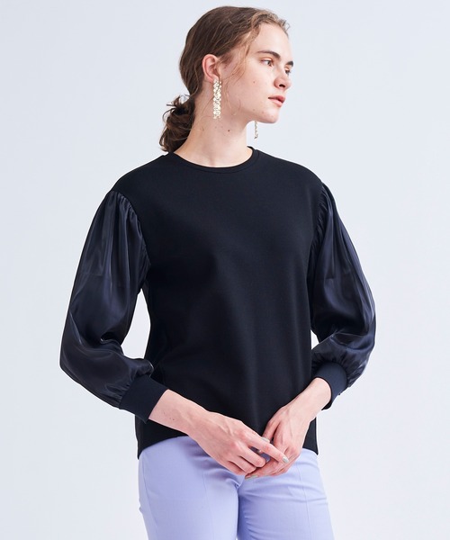 新品38 ランバンLANVIN ハーフジップシャツ&HEAT NAVNスカート❣️ 新品38 ランバンLANVIN ハーフジップシャツ&HEAT NAVNスカート