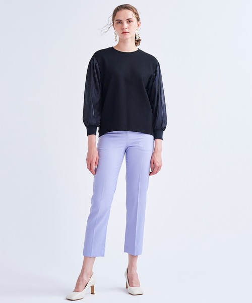 【ひとちゃん】LANVIN en Bleu サテンスリーブ カットソー LANVIN en Bleu（ランバンオンブルー）の「サテンスリーブ