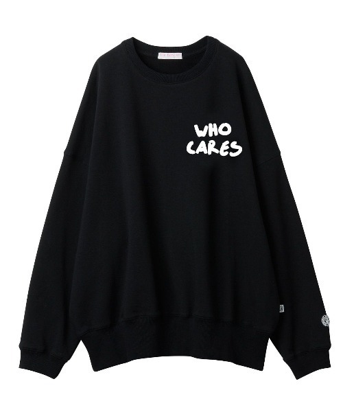Little sunny bite(リトルサニーバイト)の「LittleSunnyBite/リトルサニーバイト/who cares stitch sweat top(スウェット・レディース・ホワイト/ブラック/パープル/レッド/イエロー・FREE)」の2枚目の写真