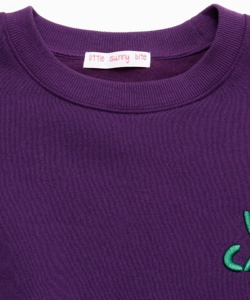 Little sunny bite(リトルサニーバイト)の「LittleSunnyBite/リトルサニーバイト/who cares stitch sweat top(スウェット・レディース・ホワイト/ブラック/パープル/レッド/イエロー・FREE)」の13枚目の写真