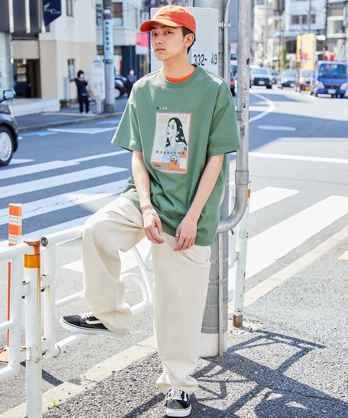 タグ付き未使用品　高級☆　カットソー　半袖　定価29000円♡　サイズ40 セール】シルケットライク天竺 ビックシルエットイラスト