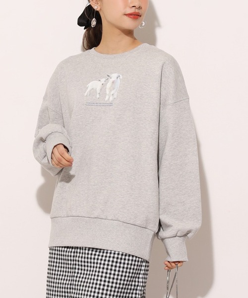 one after another NICE CLAUP（ワンアフターアナザーナイスクラップ）の「アソートプリントスウェット（Tシャツ/カットソー・レディース・グレー/オフホワイト/サックスブルー/ピンク/ホワイト系その他/ライトピンク/ホワイト系その他2・FREE）」の5枚目の写真