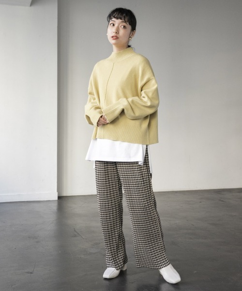 LOWRYS FARM（ローリーズファーム）の「ｓｅｌｆｃｕｔチェックプリーツパンツ　929085（その他パンツ・レディース・ベージュ/ダークブラウン・FREE）」の16枚目の写真