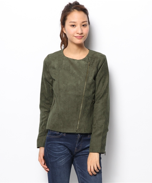 Chico（チコ）の「スエードライダースブルゾン（ライダースジャケット・レディース・ベージュ/オリーブ/ブラック・FREE）」の15枚目の写真