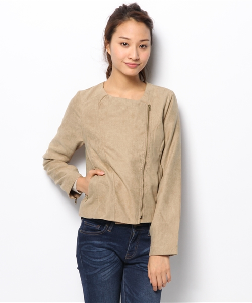 Chico（チコ）の「スエードライダースブルゾン（ライダースジャケット・レディース・ベージュ/オリーブ/ブラック・FREE）」の17枚目の写真