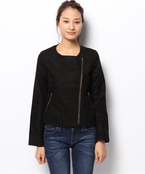 Chico（チコ）の「スエードライダースブルゾン（ライダースジャケット・レディース・ベージュ/オリーブ/ブラック・FREE）」の5枚目の写真