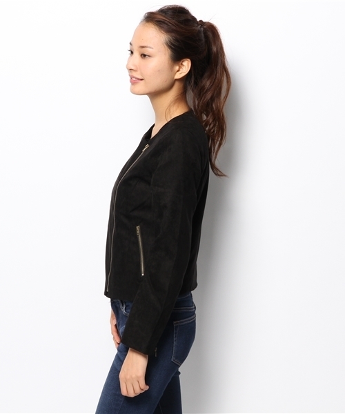 Chico（チコ）の「スエードライダースブルゾン（ライダースジャケット・レディース・ベージュ/オリーブ/ブラック・FREE）」の6枚目の写真