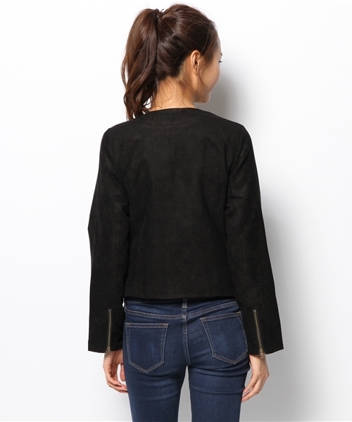 Chico（チコ）の「スエードライダースブルゾン（ライダースジャケット・レディース・ベージュ/オリーブ/ブラック・FREE）」の7枚目の写真