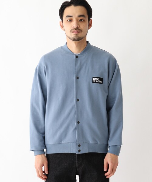 BASECONTROL（ベースコントロール）の「◆使える抗菌防臭ストレッチ裏毛 2段ロゴスタジャン風ブルゾン（ブルゾン・メンズ・ブラック/ライトブルー/グレー・03/02/04）」の4枚目の写真