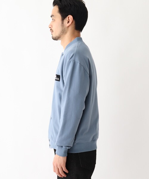 BASECONTROL（ベースコントロール）の「◆使える抗菌防臭ストレッチ裏毛 2段ロゴスタジャン風ブルゾン（ブルゾン・メンズ・ブラック/ライトブルー/グレー・03/02/04）」の6枚目の写真