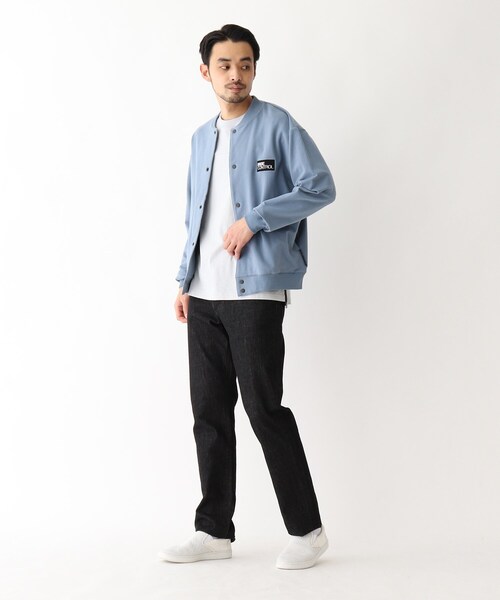 BASECONTROL（ベースコントロール）の「◆使える抗菌防臭ストレッチ裏毛 2段ロゴスタジャン風ブルゾン（ブルゾン・メンズ・ブラック/ライトブルー/グレー・03/02/04）」の12枚目の写真