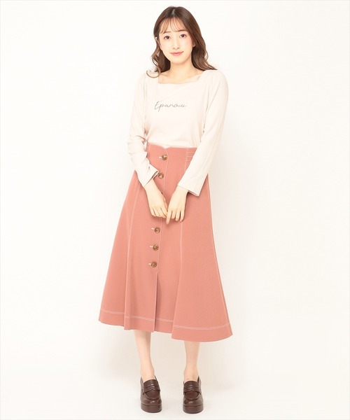 WILLSELECTION - ウィルセレクション 配色ステッチ ブラウス スカート WILLSELECTION - WILLSELECTION 配色ステッチ ブラウス