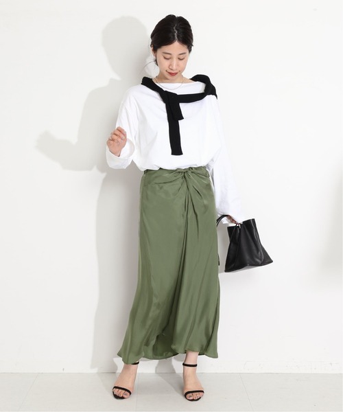 VERMEIL par ienaへプラムスカート３６サイズ(美品)グリーン VERMEIL par iena（ヴェルメイユパーイエナ）の「キュプラツイル