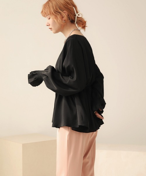 Bab(バブ)の「【WEB限定】ドルマンフレアトップス(シャツ/ブラウス・レディース・オフホワイト/ホワイト系その他/モカ/ブラック・38)」の14枚目の写真