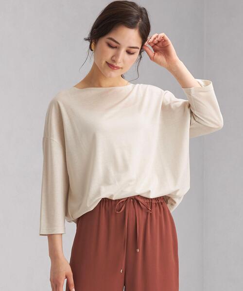 green label relaxing（グリーンレーベルリラクシング）の「FFC オーバーサイズ Tシャツ / ボーダー（Tシャツ/カットソー・レディース・ライトブルー/ブラック/ワインレッド/ナチュラル・FREE）」の2枚目の写真