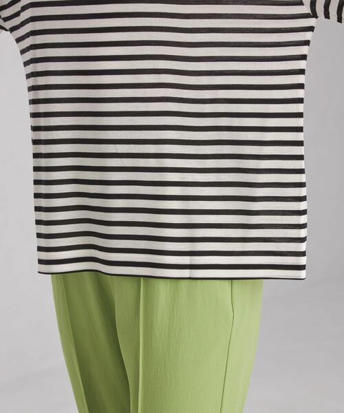 green label relaxing（グリーンレーベルリラクシング）の「FFC オーバーサイズ Tシャツ / ボーダー（Tシャツ/カットソー・レディース・ライトブルー/ブラック/ワインレッド/ナチュラル・FREE）」の13枚目の写真