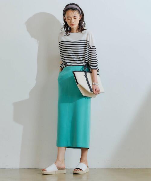 green label relaxing（グリーンレーベルリラクシング）の「FFC オーバーサイズ Tシャツ / ボーダー（Tシャツ/カットソー・レディース・ライトブルー/ブラック/ワインレッド/ナチュラル・FREE）」の16枚目の写真