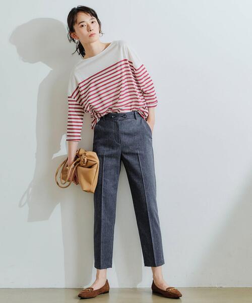 green label relaxing（グリーンレーベルリラクシング）の「FFC オーバーサイズ Tシャツ / ボーダー（Tシャツ/カットソー・レディース・ライトブルー/ブラック/ワインレッド/ナチュラル・FREE）」の22枚目の写真