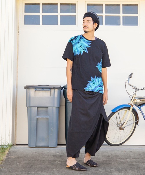 チャイハネ（チャイハネ）の「【チャイハネ】リゾートトライバルメンズTシャツ（Tシャツ/カットソー・メンズ・ベージュ/ブラック/ホワイト/グリーン/ブルー/オフホワイト/オレンジ/ライトベージュ/ダークグリーン・FREE）」の20枚目の写真