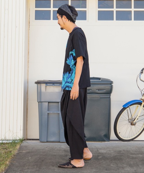 チャイハネ（チャイハネ）の「【チャイハネ】リゾートトライバルメンズTシャツ（Tシャツ/カットソー・メンズ・ベージュ/ブラック/ホワイト/グリーン/ブルー/オフホワイト/オレンジ/ライトベージュ/ダークグリーン・FREE）」の21枚目の写真