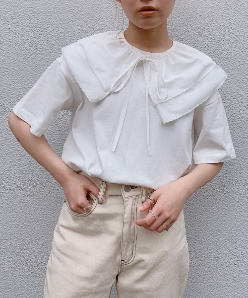 VANNIE U(ヴァニーユー)の「2WAYロゴTシャツ(Tシャツ/カットソー・レディース・ホワイト/ブラック/イエロー/ライトグリーン・FREE)」の13枚目の写真