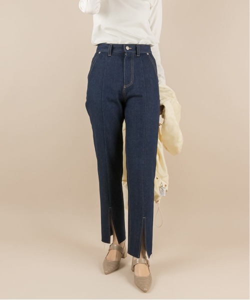 RANDA（ランダ）の「センタースリットデザインパンツ（デニムパンツ・レディース・インディゴブルー/アイボリー/ブラック・0/1）」の3枚目の写真