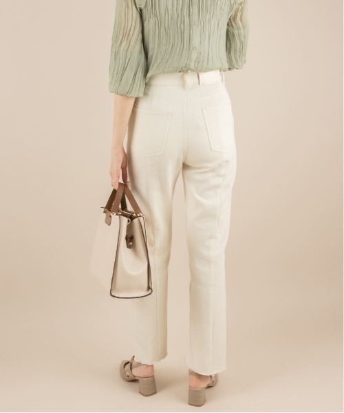 RANDA（ランダ）の「センタースリットデザインパンツ（デニムパンツ・レディース・インディゴブルー/アイボリー/ブラック・0/1）」の4枚目の写真