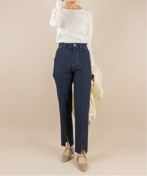 RANDA（ランダ）の「センタースリットデザインパンツ（デニムパンツ・レディース・インディゴブルー/アイボリー/ブラック・0/1）」の16枚目の写真