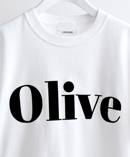 LHELBIE（レルビエ）の「OliveフロッキーロゴプリントTシャツ（Tシャツ/カットソー・レディース・ベージュ/オフホワイト/ピンク/グリーン/ダークグレー・M）」の14枚目の写真