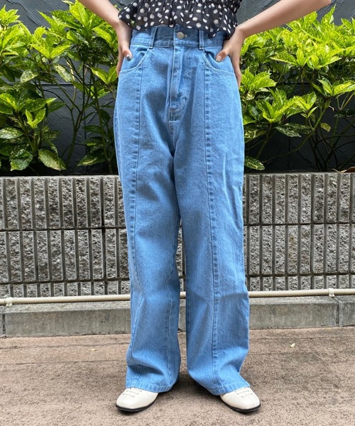 WEGO（ウィゴー）の「WEGO/レースアップストレートパンツ（デニムパンツ・レディース・ブラック/アイボリー/ライトインディゴブルー/ライトピンク/ホワイト/グリーン系その他/スカイブルー・SMALL/MEDIUM）」の16枚目の写真