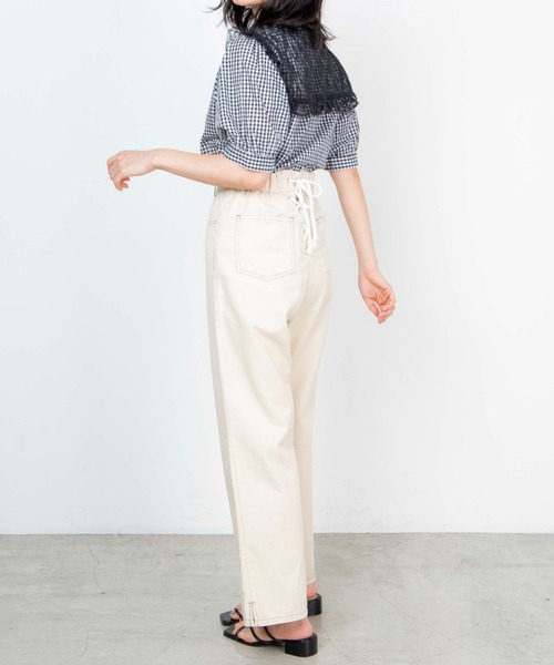 WEGO（ウィゴー）の「WEGO/レースアップストレートパンツ（デニムパンツ・レディース・ブラック/アイボリー/ライトインディゴブルー/ライトピンク/ホワイト/グリーン系その他/スカイブルー・SMALL/MEDIUM）」の22枚目の写真