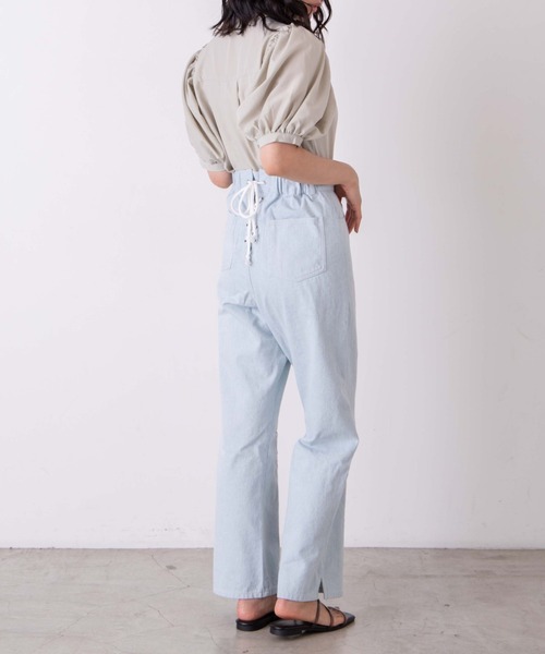 WEGO（ウィゴー）の「WEGO/レースアップストレートパンツ（デニムパンツ・レディース・ブラック/アイボリー/ライトインディゴブルー/ライトピンク/ホワイト/グリーン系その他/スカイブルー・SMALL/MEDIUM）」の11枚目の写真