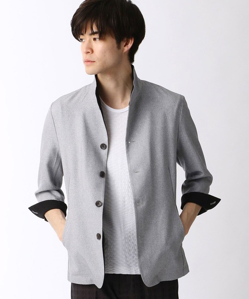 HIDEAWAYS NICOLE（ハイダウェイニコル）の「七分袖スタンドカラーカバーオール（カバーオール・メンズ・チャコールグレー/ベージュ/ライトグレー・LARGE/MEDIUM/X-LARGE）」の8枚目の写真