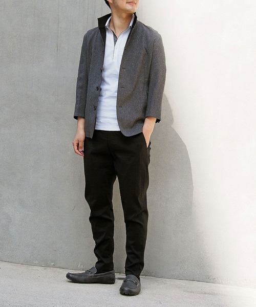 HIDEAWAYS NICOLE（ハイダウェイニコル）の「七分袖スタンドカラーカバーオール（カバーオール・メンズ・チャコールグレー/ベージュ/ライトグレー・LARGE/MEDIUM/X-LARGE）」の10枚目の写真