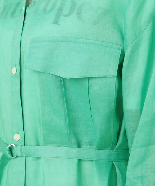 NOLLEY’S（ノーリーズ）の「ラミーツイルシャツワンピース（シャツワンピース・レディース・ホワイト/グリーン・38）」の8枚目の写真