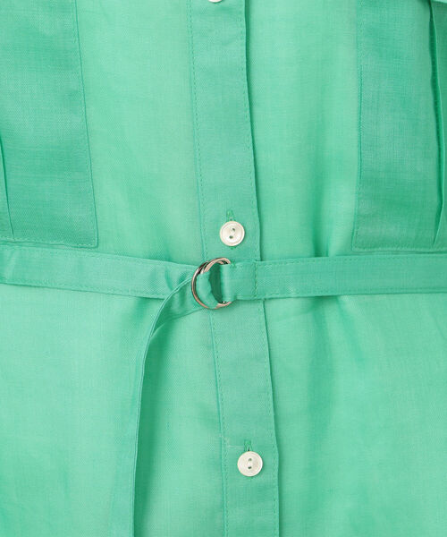 NOLLEY’S（ノーリーズ）の「ラミーツイルシャツワンピース（シャツワンピース・レディース・ホワイト/グリーン・38）」の9枚目の写真
