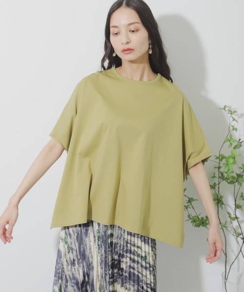 SENSE OF PLACE by URBAN RESEARCH（センスオブプレイスバイアーバンリサーチ）の「シルケットポンチョカットソー（Tシャツ/カットソー・レディース・ライトベージュ/ブラック/オフホワイト/イエロー・ONE）」の5枚目の写真