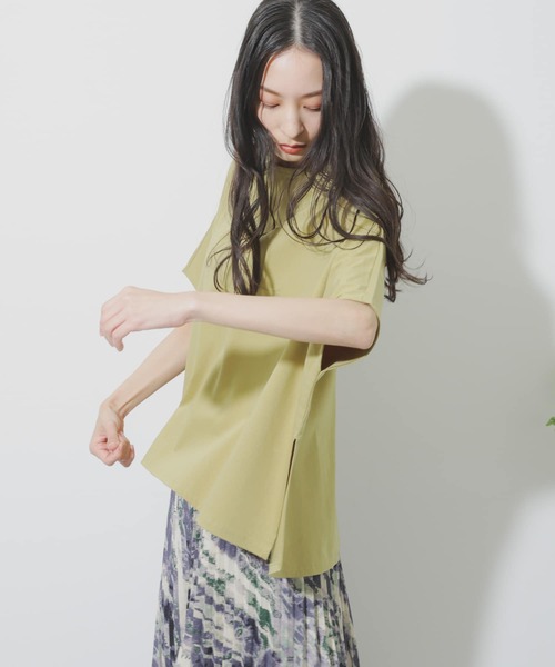 SENSE OF PLACE by URBAN RESEARCH（センスオブプレイスバイアーバンリサーチ）の「シルケットポンチョカットソー（Tシャツ/カットソー・レディース・ライトベージュ/ブラック/オフホワイト/イエロー・ONE）」の6枚目の写真